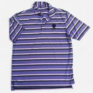 Peter Millar Trump International Golf Club Purple and White Striped Polo Shirt